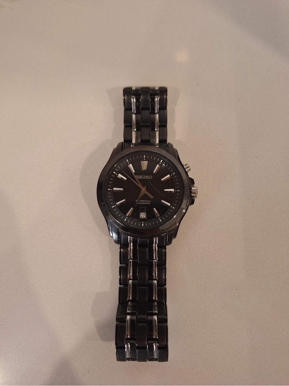 Seiko Black and Silver Men's Watch